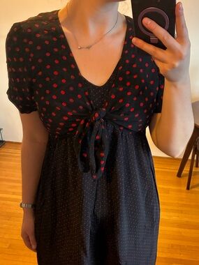 Red and Black Polka Dot Jumpsuit